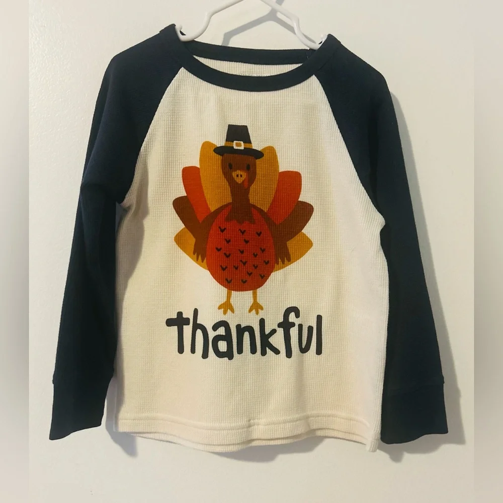 The Children Place Long Sleeve Thermal Shirt,Thankful design,Size 3T